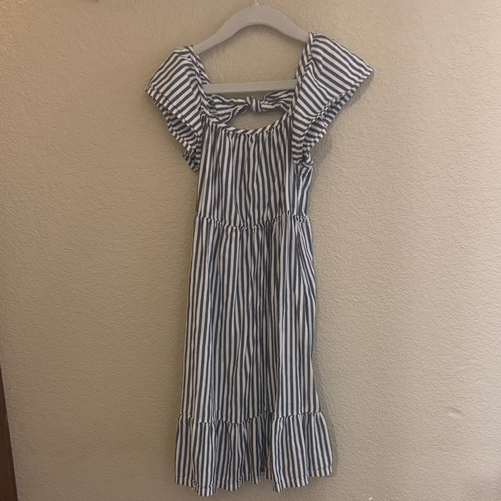 Old Navy Blue and White Striped Kids Dress